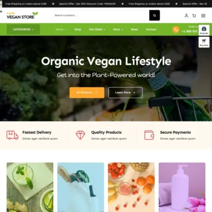 Vegan Store Website Design with Free VPS Web Hosting (1)