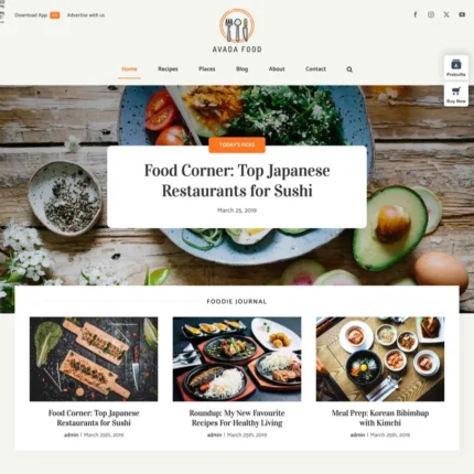 Food Website Design with Free VPS Web Hosting