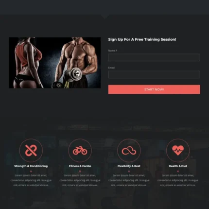 Gym Website Design with Free VPS Web Hosting