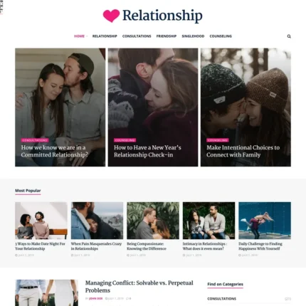 Relationship Blog Website Design with Free VPS Web Hosting