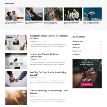 Relationship Blog Website Design with Free VPS Web Hosting