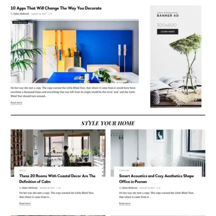 Interior News Website Design with Free VPS Web Hosting