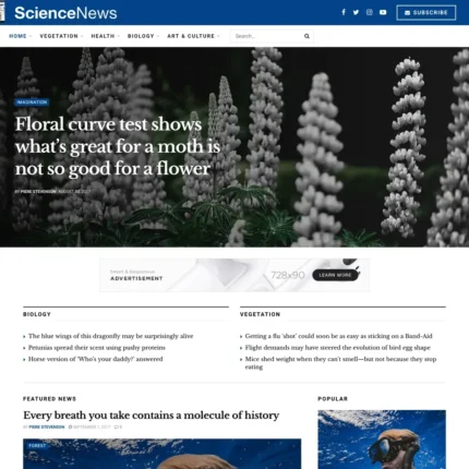 Science News Website Design with Free VPS Web Hosting