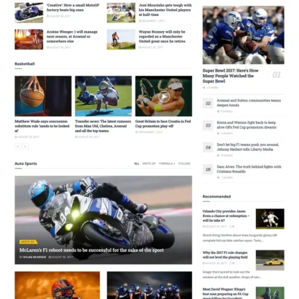 Sports News Website Design with Free VPS Web Hosting
