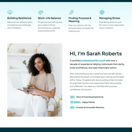 Life Coaching Website Design with Free VPS Web Hosting