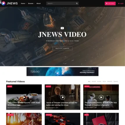 Video Magazine Website Design with Free VPS Web Hosting