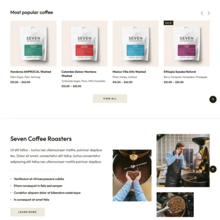 Coffee Roasters Website Design with Free VPS Web Hosting