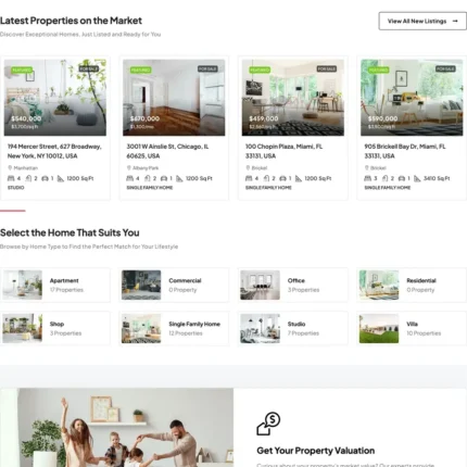 Property Listing Website Design with Free VPS Web Hosting