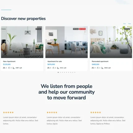 Real Estate Hub Website Design with Free VPS Web Hosting