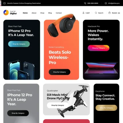 Tech Store Website Design with Free VPS Web Hosting