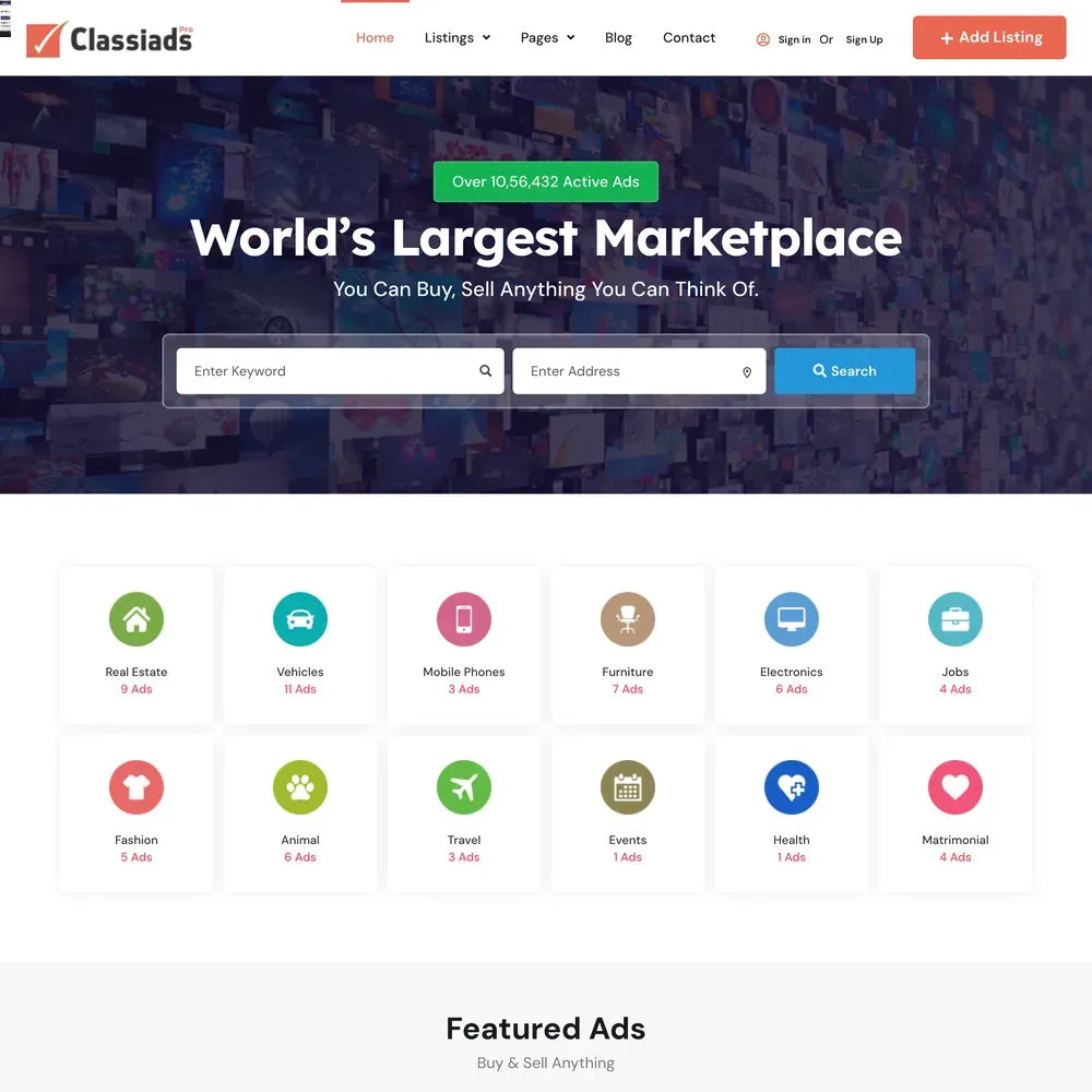 Classified Marketplace Website Design with Free VPS Web Hosting (1) Classified Marketplace Website Design with Free VPS Web Hosting