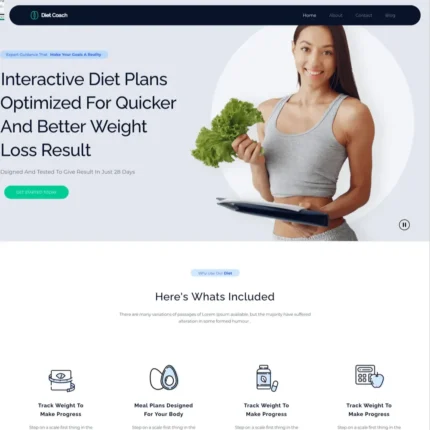 Diet Coach Website Design with Free VPS Web Hosting