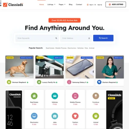 Ready Made Classified Website Design with Free Web Hosting