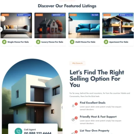 Real Estate Marketplace Website Design with Free Web Hosting