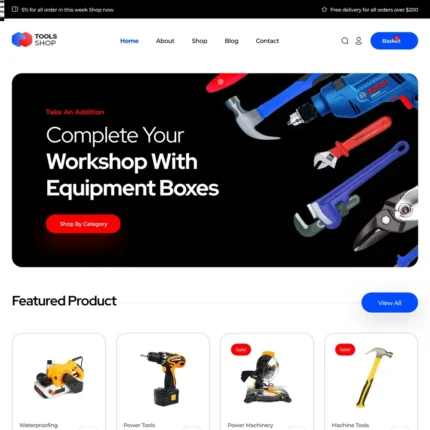 Tool Store Website Design with Free VPS Web Hosting