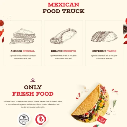 Food Truck Website Design with Free Web Hosting
