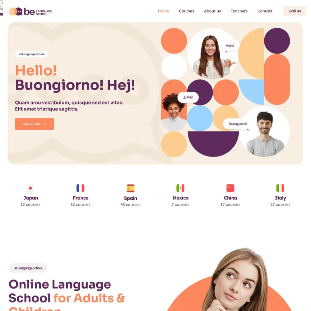 Language School Website Design with Free Web Hosting (1) Language School Website Design with Free Web Hosting