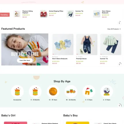 Kids Store Website Design with Free Web Hosting