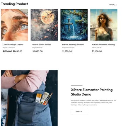 Painting Studio Website Design with Free Web Hosting