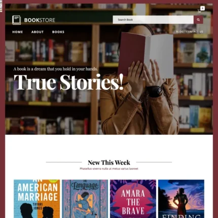 Bookstore Website Design with Free VPS Web Hosting