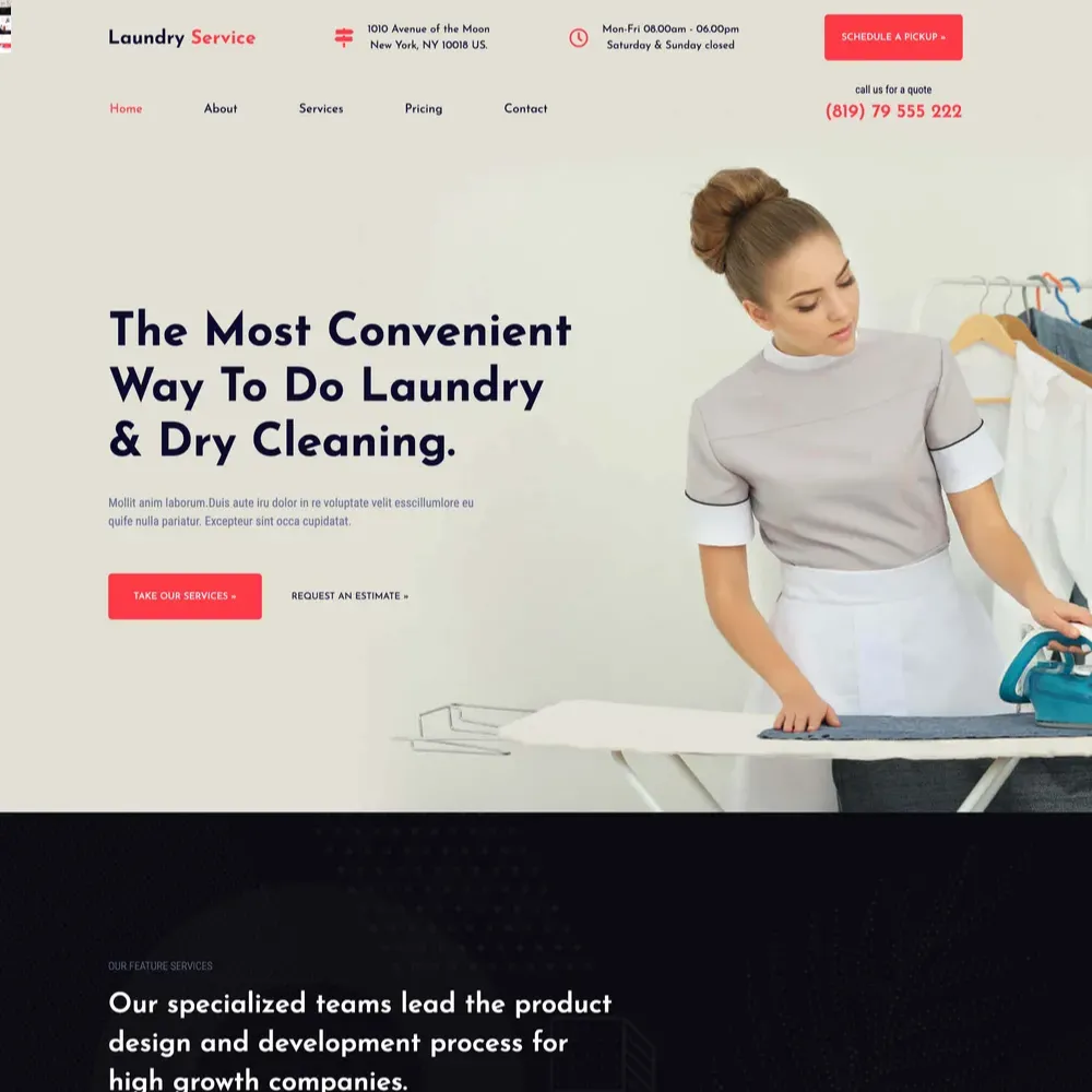 Laundry Service Website Design with Free VPS Web Hosting (1) Laundry Service Website Design with Free VPS Web Hosting