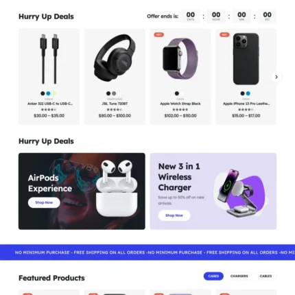 Mobile Accessories Website Design with Free VPS Web Hosting