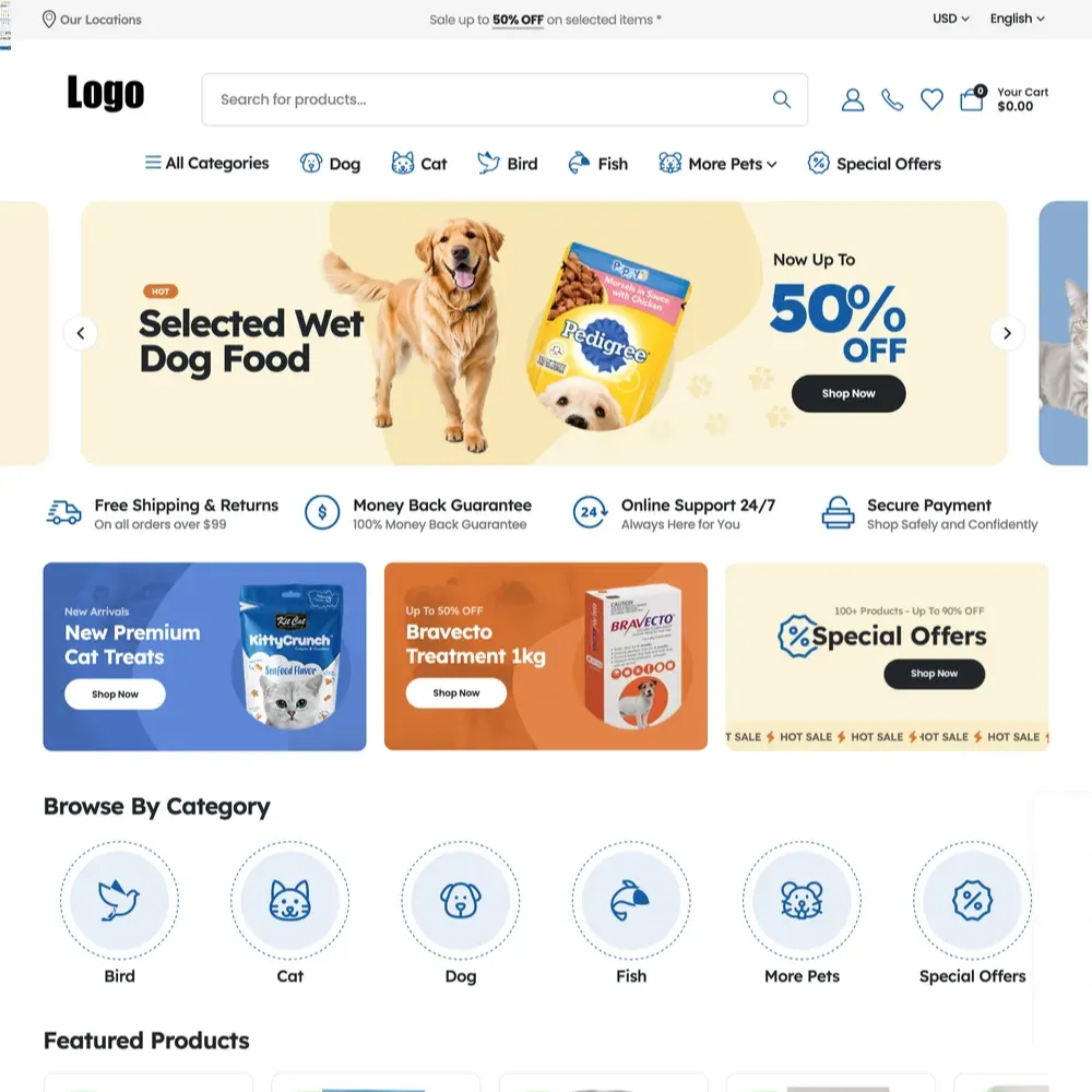 Pet Food Shop Website Design with Free VPS Web Hosting (1) Pet Food Shop Website Design with Free VPS Web Hosting