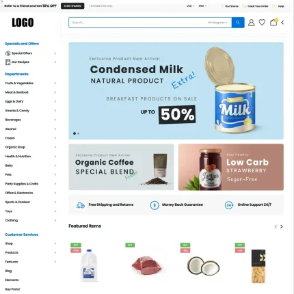 Fresh Market Website Design with Free VPS Web Hosting