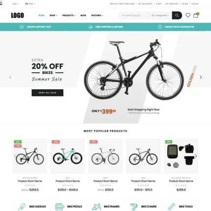Bike Store Website Design with Free VPS Web Hosting