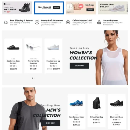 Sports Store Website Design with Free VPS Web Hosting