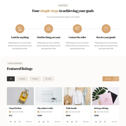 Advertisement Listings Website Design with Free VPS Web Hosting