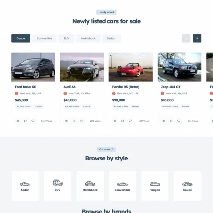 Automotive Listings Website Design with Free VPS Web Hosting