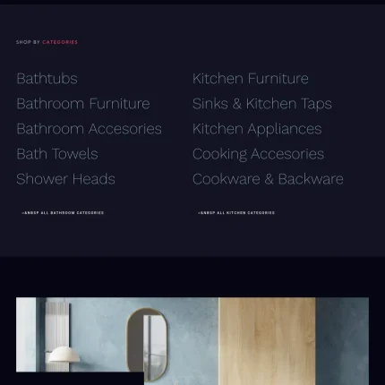 Bathroom Shop Website Design with Free VPS Web Hosting