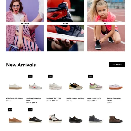 Footwear Store Website Design with Free VPS Web Hosting