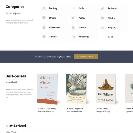 Online Bookstore Website Design with Free VPS Web Hosting